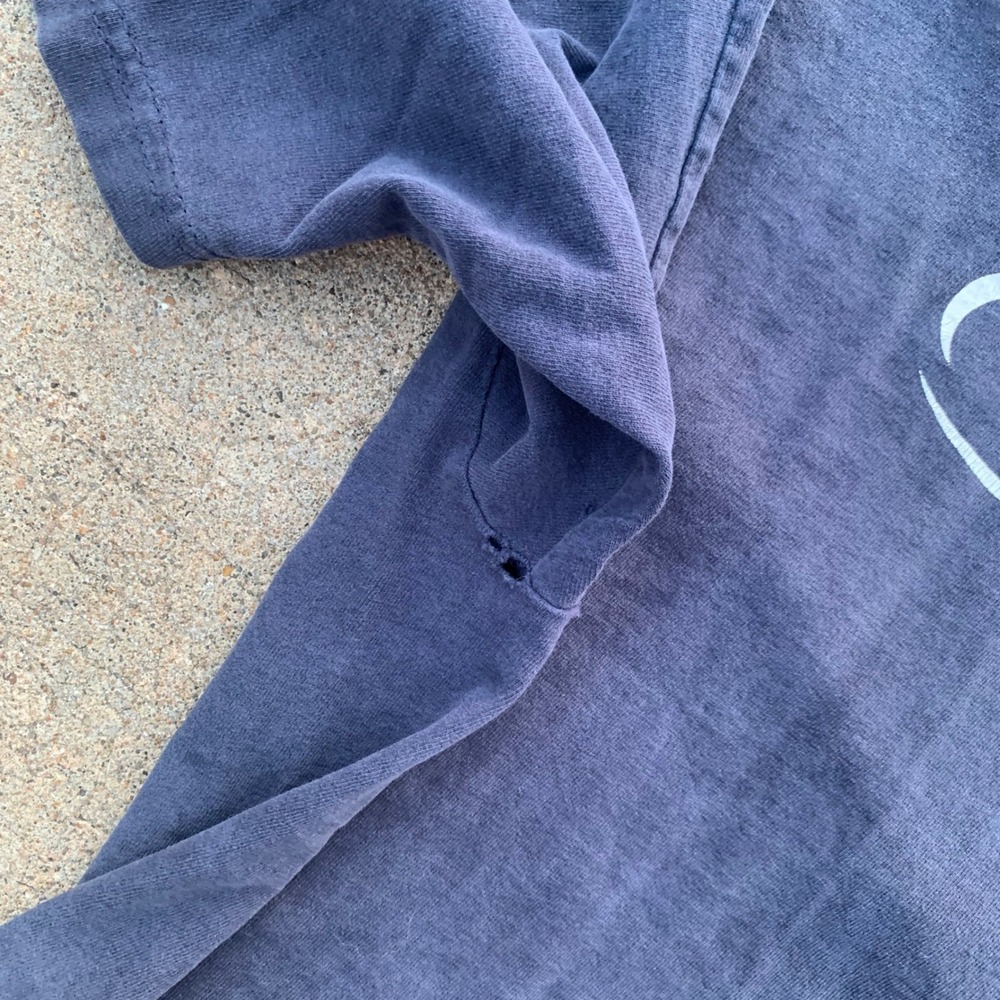 Vintage Champion Distressed Graphic T-Shirt XXL Blue 90s Streetwear Cotton Tee - Picture 5 of 10